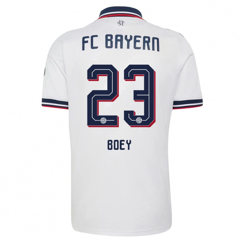 Danxen Uomo Maglia Sacha Boey #23 Bianco Grigio Rosso Kit Gara Away 2026/27 Maglietta