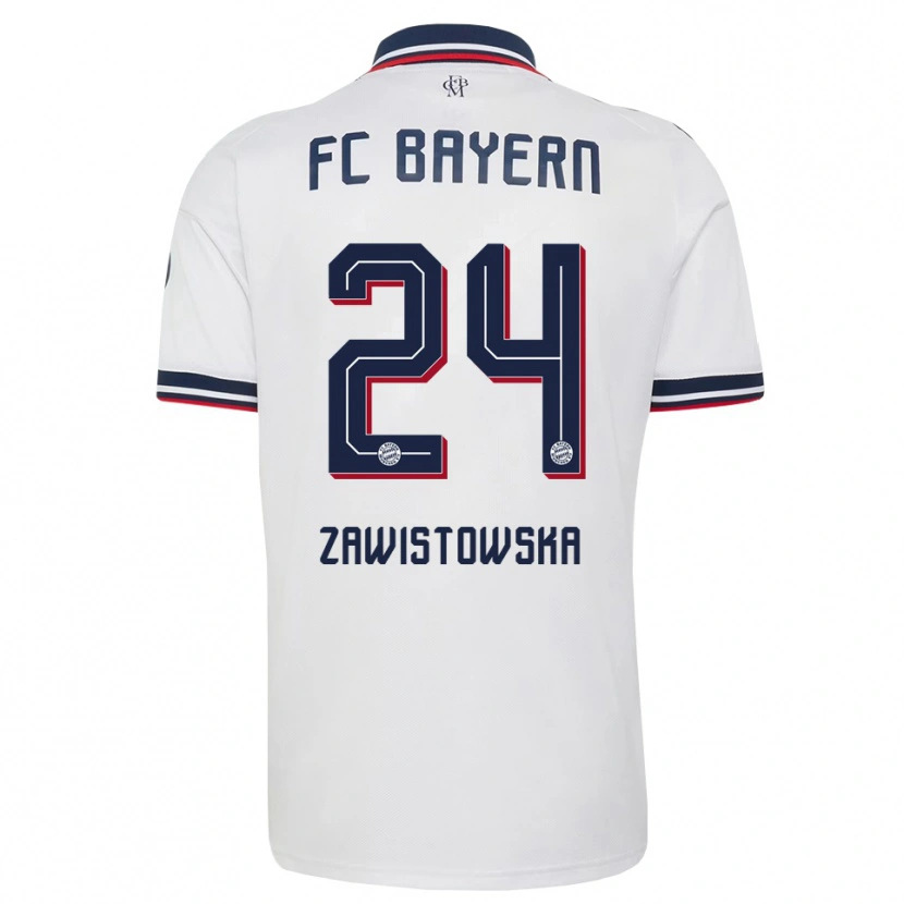 Danxen Uomo Maglia Weronika Zawistowska #24 Bianco Grigio Rosso Kit Gara Away 2026/27 Maglietta