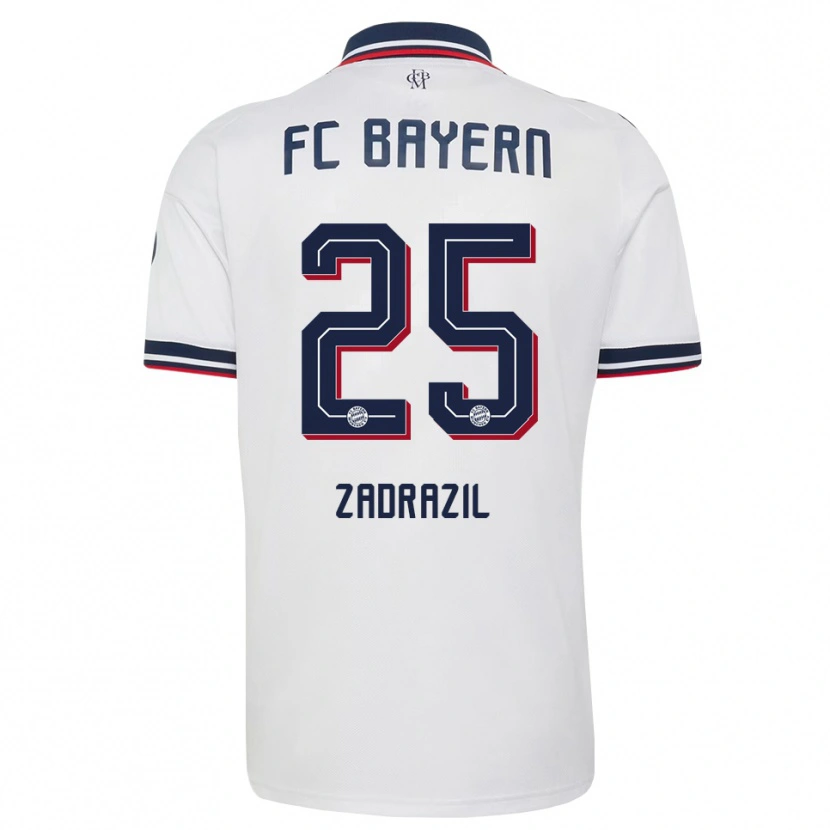 Danxen Uomo Maglia Sarah Zadrazil #25 Bianco Grigio Rosso Kit Gara Away 2026/27 Maglietta
