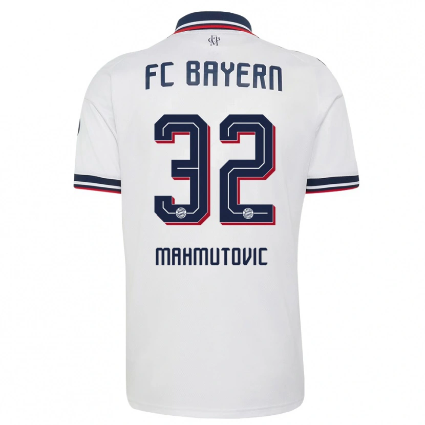 Danxen Uomo Maglia Ena Mahmutovic #32 Bianco Grigio Rosso Kit Gara Away 2026/27 Maglietta