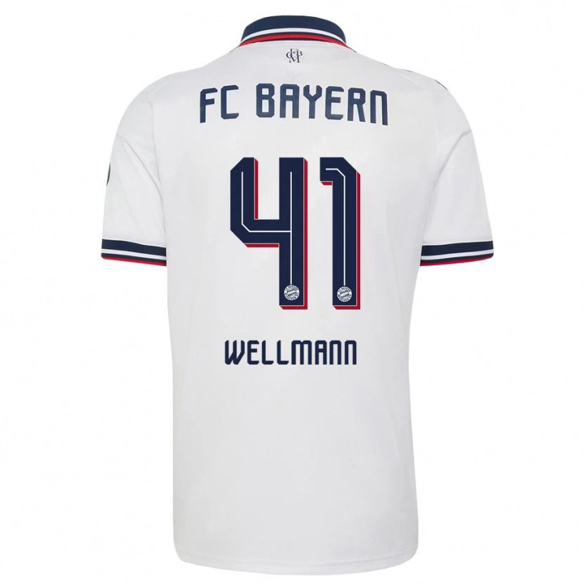 Danxen Uomo Maglia Anna Wellmann #41 Bianco Grigio Rosso Kit Gara Away 2026/27 Maglietta