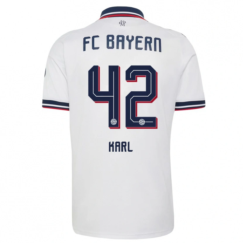 Danxen Uomo Maglia Lennart Karl #42 Bianco Grigio Rosso Kit Gara Away 2026/27 Maglietta