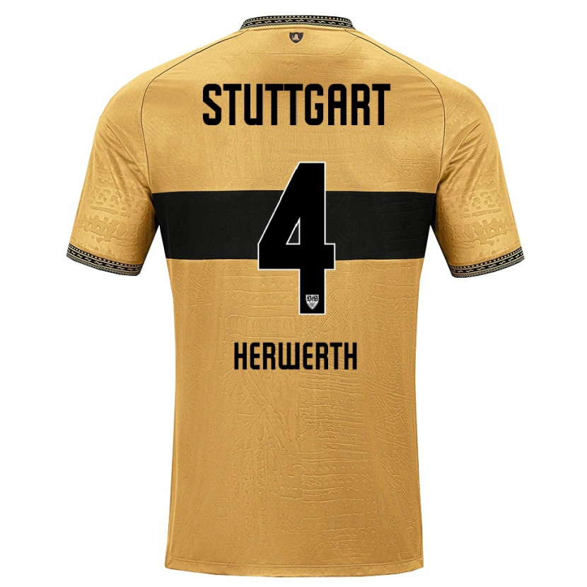 Danxen Uomo Maglia Maximilian Herwerth #4 Marrone Nero Bianco Kit Gara Away 2026/27 Maglietta