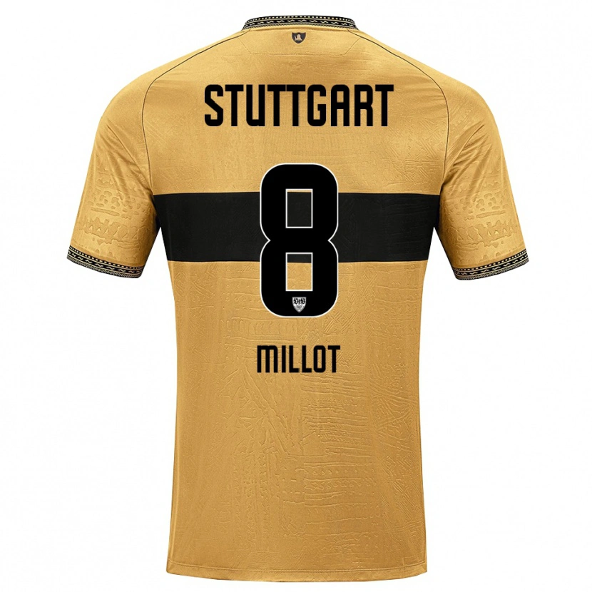 Danxen Uomo Maglia Enzo Millot #8 Marrone Nero Bianco Kit Gara Away 2026/27 Maglietta