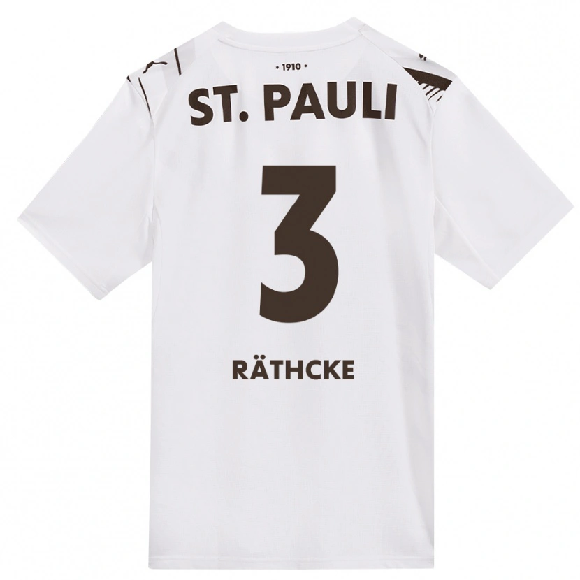 Danxen Uomo Maglia Ole Räthcke #3 Caffè Bianco Rosso Kit Gara Away 2026/27 Maglietta
