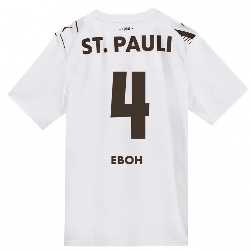 Danxen Uomo Maglia Emmanuel Eboh #4 Caffè Bianco Rosso Kit Gara Away 2026/27 Maglietta