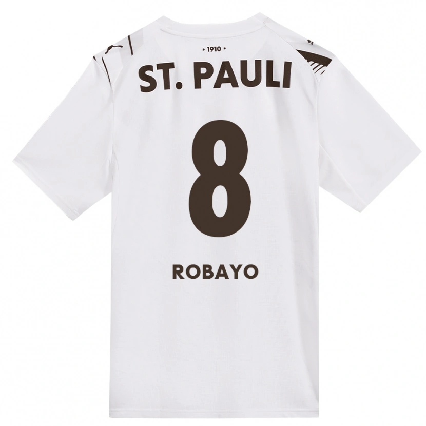 Danxen Uomo Maglia Oscar Robayo #8 Caffè Bianco Rosso Kit Gara Away 2026/27 Maglietta