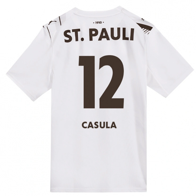 Danxen Uomo Maglia David Casula #12 Caffè Bianco Rosso Kit Gara Away 2026/27 Maglietta