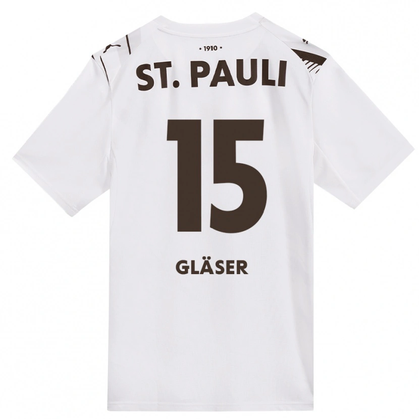 Danxen Uomo Maglia Julian Gläser #15 Caffè Bianco Rosso Kit Gara Away 2026/27 Maglietta