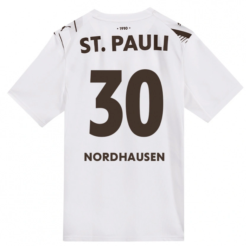 Danxen Uomo Maglia Neele Nordhausen #30 Caffè Bianco Rosso Kit Gara Away 2026/27 Maglietta