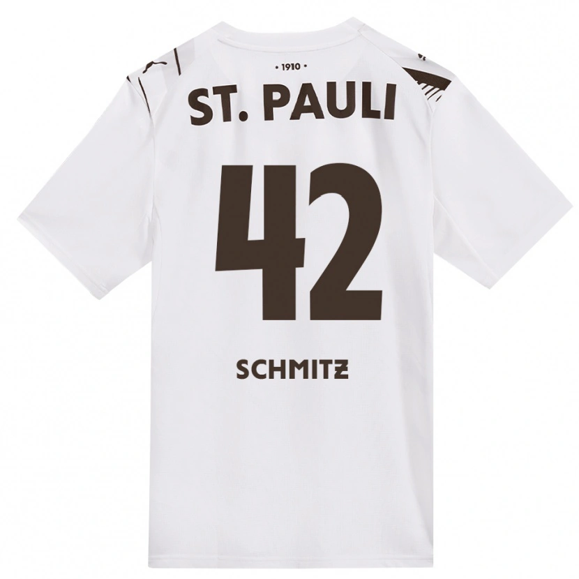 Danxen Uomo Maglia Marwin Schmitz #42 Caffè Bianco Rosso Kit Gara Away 2026/27 Maglietta