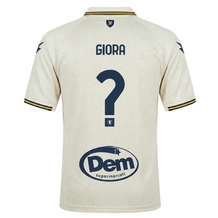Danxen Uomo Maglia Federico Giora #0 Oldlace Giallo Nero Kit Gara Away 2026/27 Maglietta