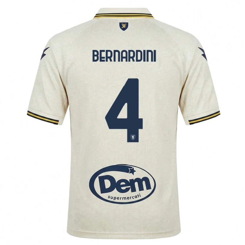 Danxen Uomo Maglia Daniele Bernardini #4 Oldlace Giallo Nero Kit Gara Away 2026/27 Maglietta