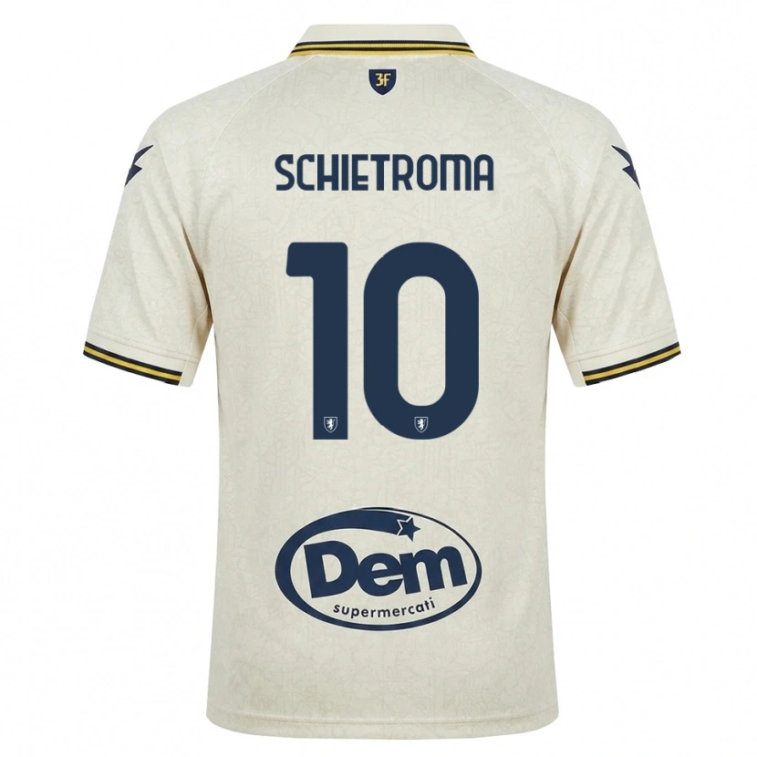 Danxen Uomo Maglia Lorenzo Schietroma #10 Oldlace Giallo Nero Kit Gara Away 2026/27 Maglietta