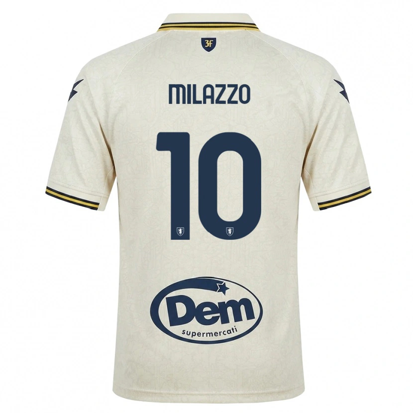 Danxen Uomo Maglia Simone Milazzo #10 Oldlace Giallo Nero Kit Gara Away 2026/27 Maglietta