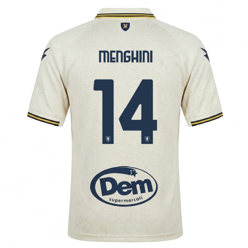 Danxen Uomo Maglia Lorenzo Menghini #14 Oldlace Giallo Nero Kit Gara Away 2026/27 Maglietta