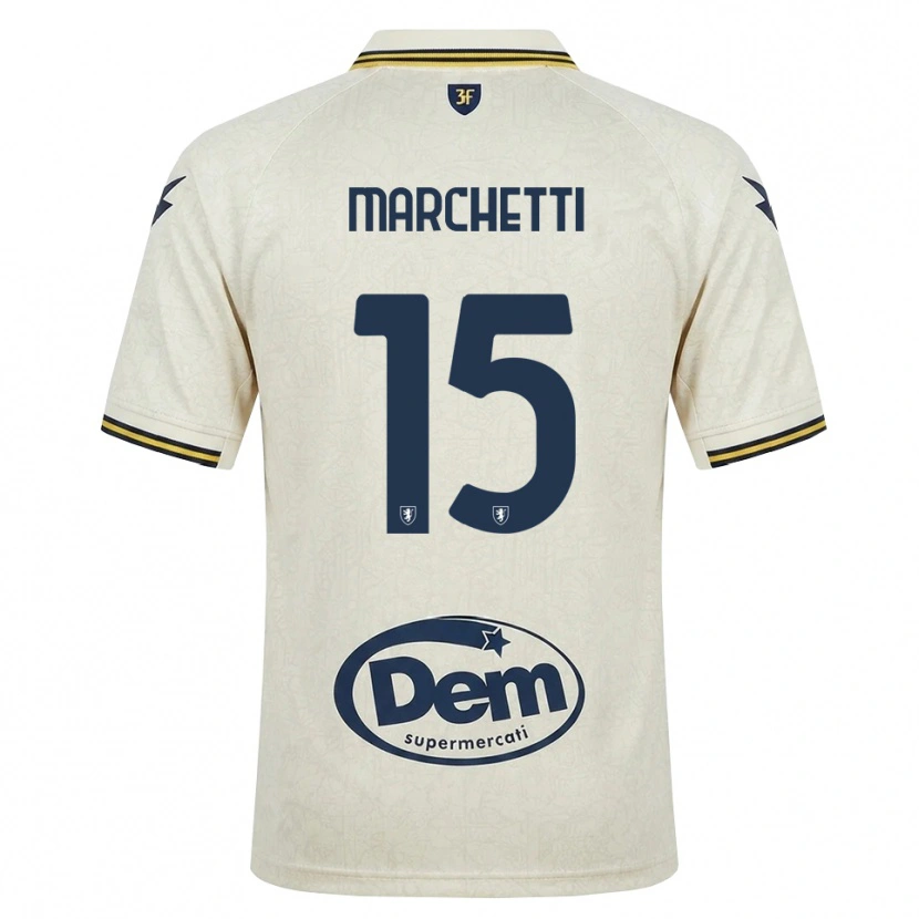 Danxen Uomo Maglia Matteo Marchetti #15 Oldlace Giallo Nero Kit Gara Away 2026/27 Maglietta