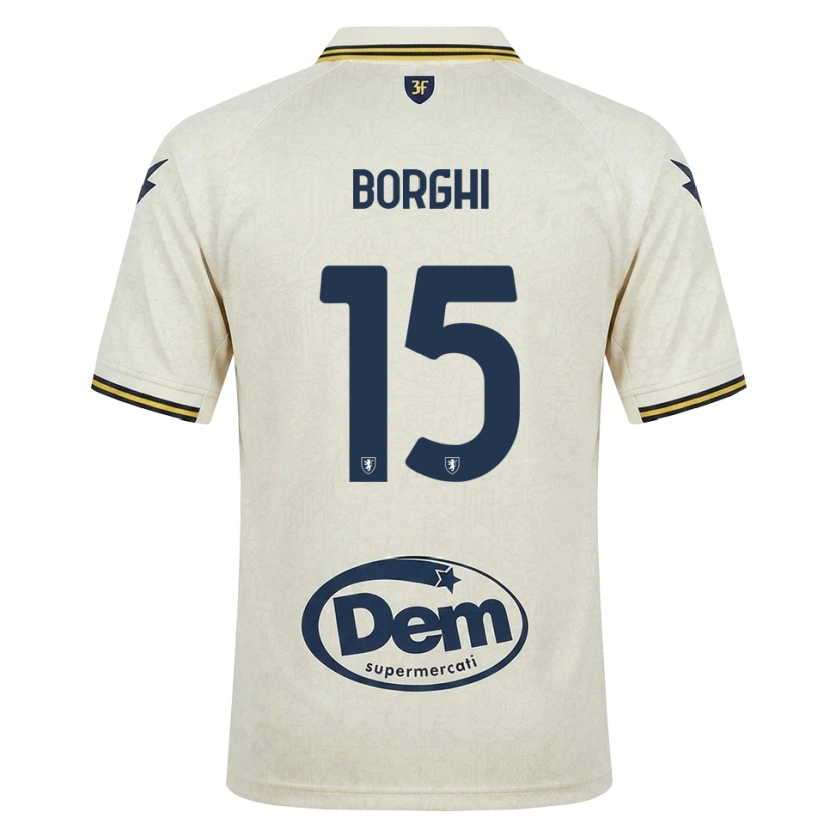 Danxen Uomo Maglia Giordano Borghi #15 Oldlace Giallo Nero Kit Gara Away 2026/27 Maglietta