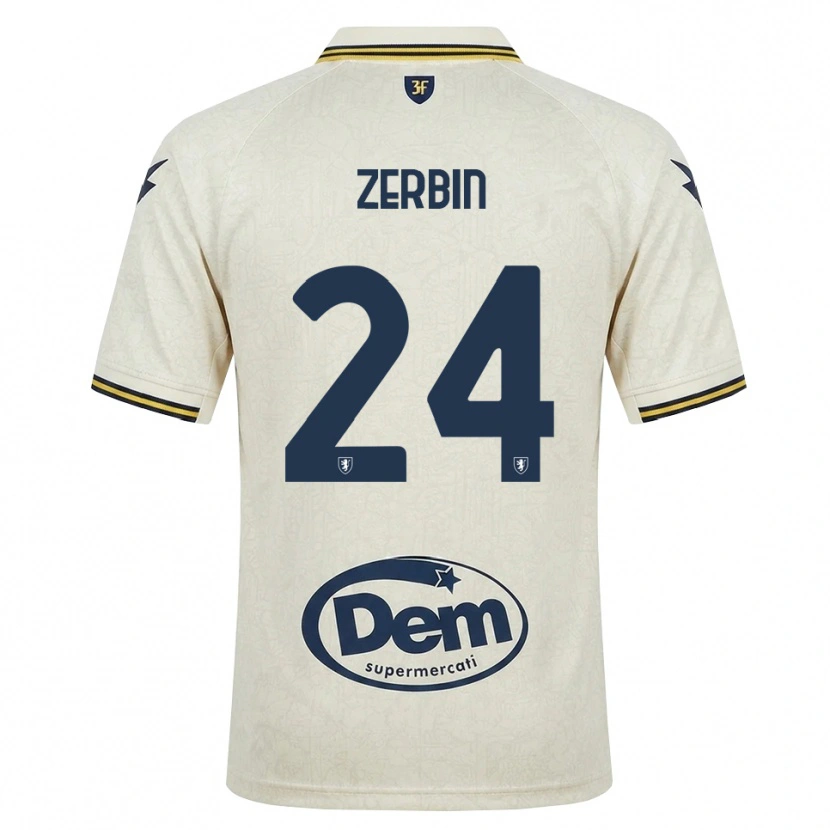 Danxen Uomo Maglia Alessio Zerbin #24 Oldlace Giallo Nero Kit Gara Away 2026/27 Maglietta