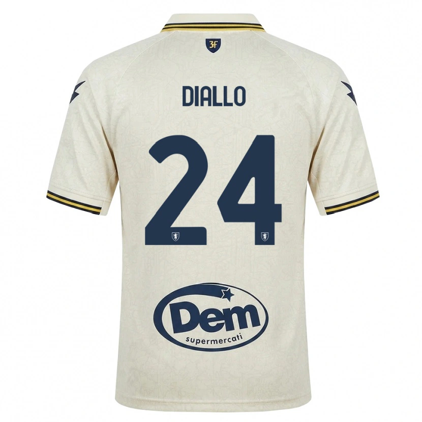 Danxen Uomo Maglia Abdoul Diallo #24 Oldlace Giallo Nero Kit Gara Away 2026/27 Maglietta