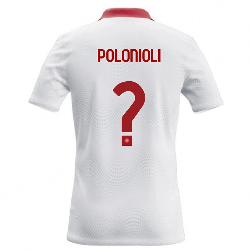 Danxen Uomo Maglia Matteo Polonioli #0 Bianco Rosso Kit Gara Away 2026/27 Maglietta