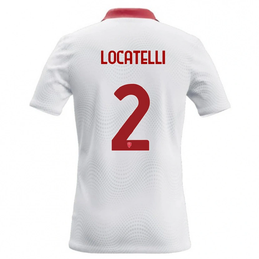 Danxen Uomo Maglia Gabriel Locatelli #2 Bianco Rosso Kit Gara Away 2026/27 Maglietta