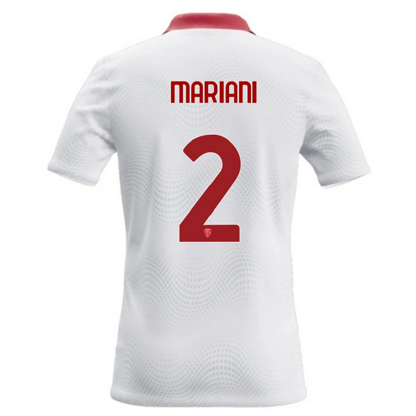 Danxen Uomo Maglia Christian Mariani #2 Bianco Rosso Kit Gara Away 2026/27 Maglietta