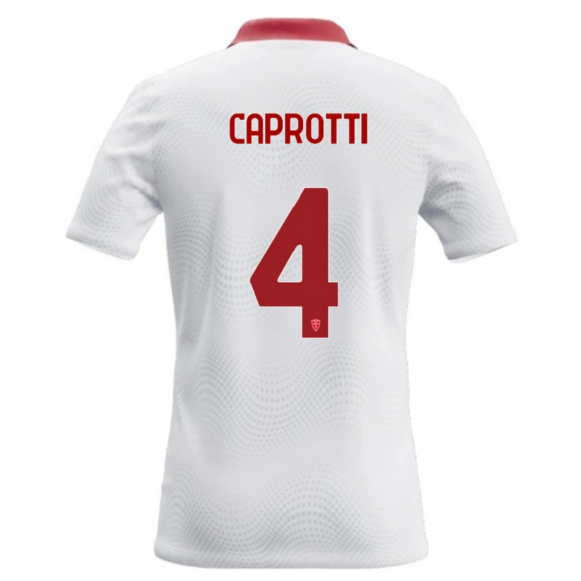 Danxen Uomo Maglia Carlo Caprotti #4 Bianco Rosso Kit Gara Away 2026/27 Maglietta