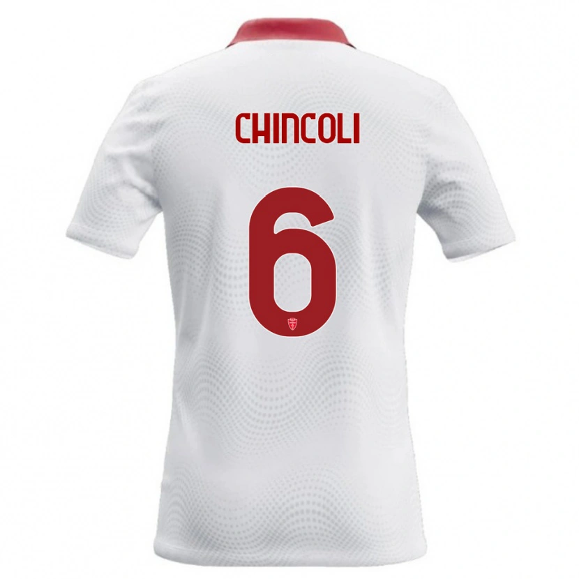 Danxen Uomo Maglia Lorenzo Chincoli #6 Bianco Rosso Kit Gara Away 2026/27 Maglietta