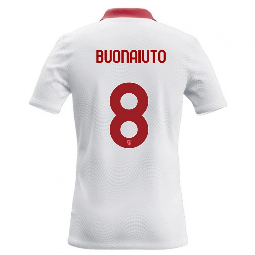 Danxen Uomo Maglia Marco Buonaiuto #8 Bianco Rosso Kit Gara Away 2026/27 Maglietta