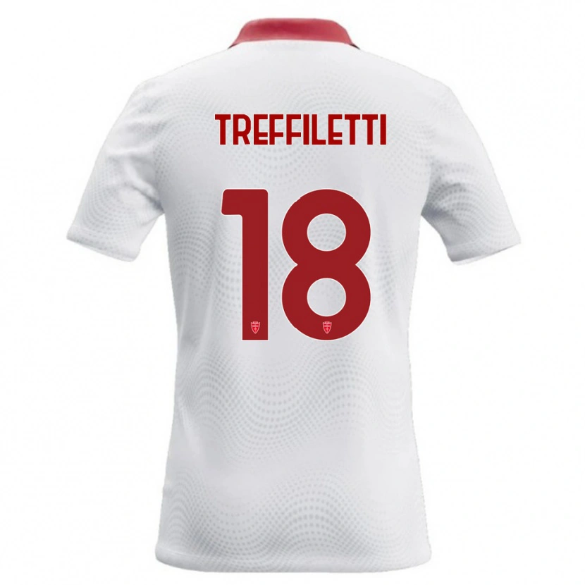 Danxen Uomo Maglia Danilo Treffiletti #18 Bianco Rosso Kit Gara Away 2026/27 Maglietta