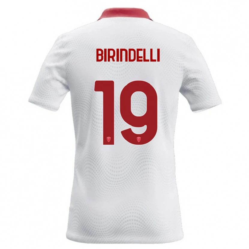 Danxen Uomo Maglia Samuele Birindelli #19 Bianco Rosso Kit Gara Away 2026/27 Maglietta
