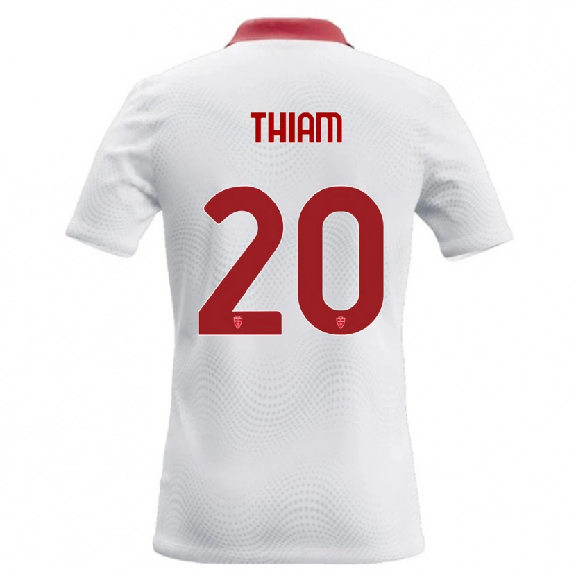 Danxen Uomo Maglia Demba Thiam #20 Bianco Rosso Kit Gara Away 2026/27 Maglietta