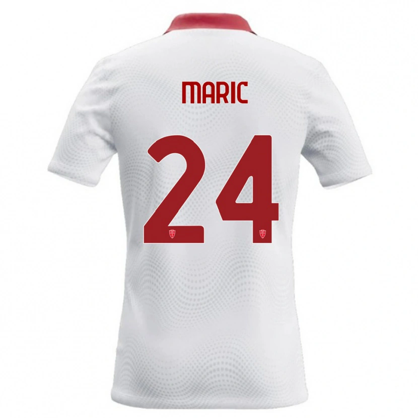 Danxen Uomo Maglia Mirko Maric #24 Bianco Rosso Kit Gara Away 2026/27 Maglietta