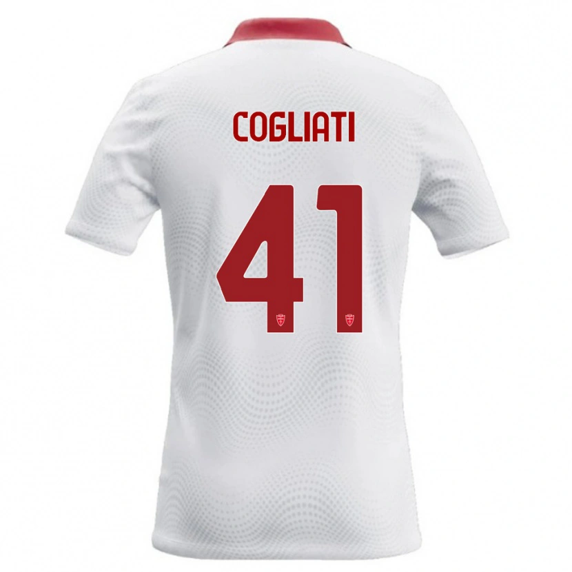 Danxen Uomo Maglia Andrea Cogliati #41 Bianco Rosso Kit Gara Away 2026/27 Maglietta