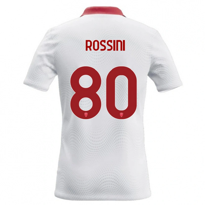 Danxen Uomo Maglia Luca Rossini #80 Bianco Rosso Kit Gara Away 2026/27 Maglietta