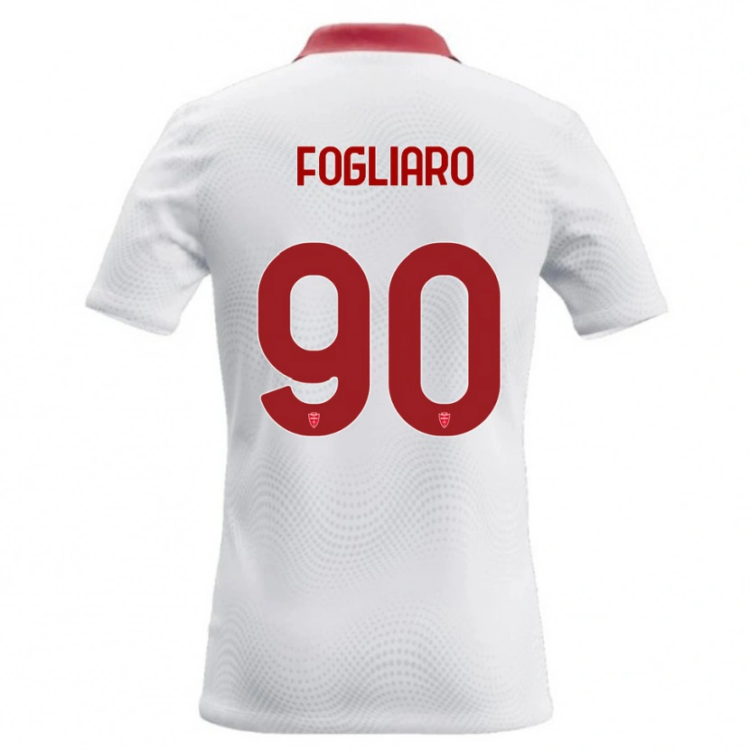 Danxen Uomo Maglia Christian Fogliaro #90 Bianco Rosso Kit Gara Away 2026/27 Maglietta