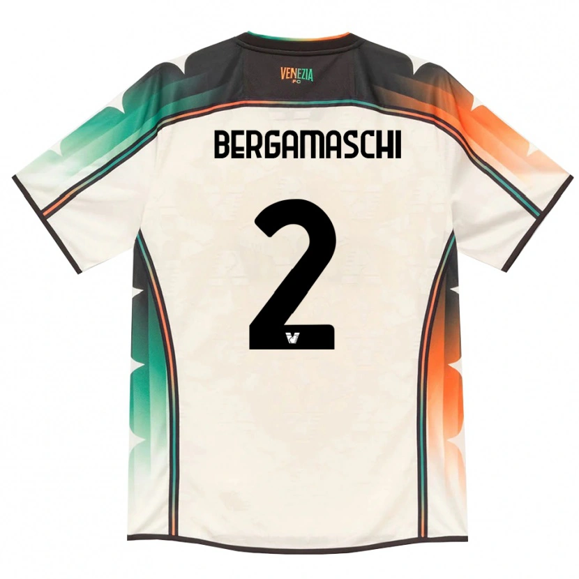 Danxen Uomo Maglia Thomas Bergamaschi #2 Oldlace Arancio Verde Kit Gara Away 2026/27 Maglietta