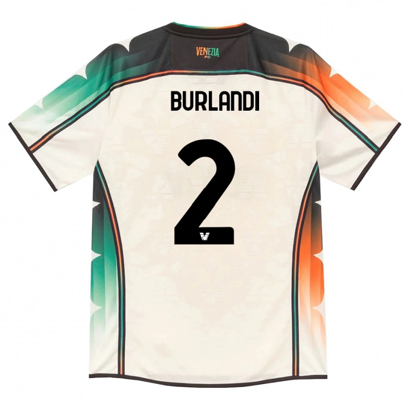 Danxen Uomo Maglia Alessandro Burlandi #2 Oldlace Arancio Verde Kit Gara Away 2026/27 Maglietta