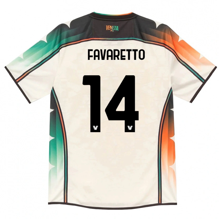 Danxen Uomo Maglia Alessio Favaretto #14 Oldlace Arancio Verde Kit Gara Away 2026/27 Maglietta