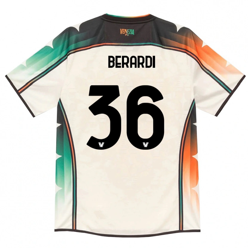 Danxen Uomo Maglia Lorenzo Berardi #36 Oldlace Arancio Verde Kit Gara Away 2026/27 Maglietta