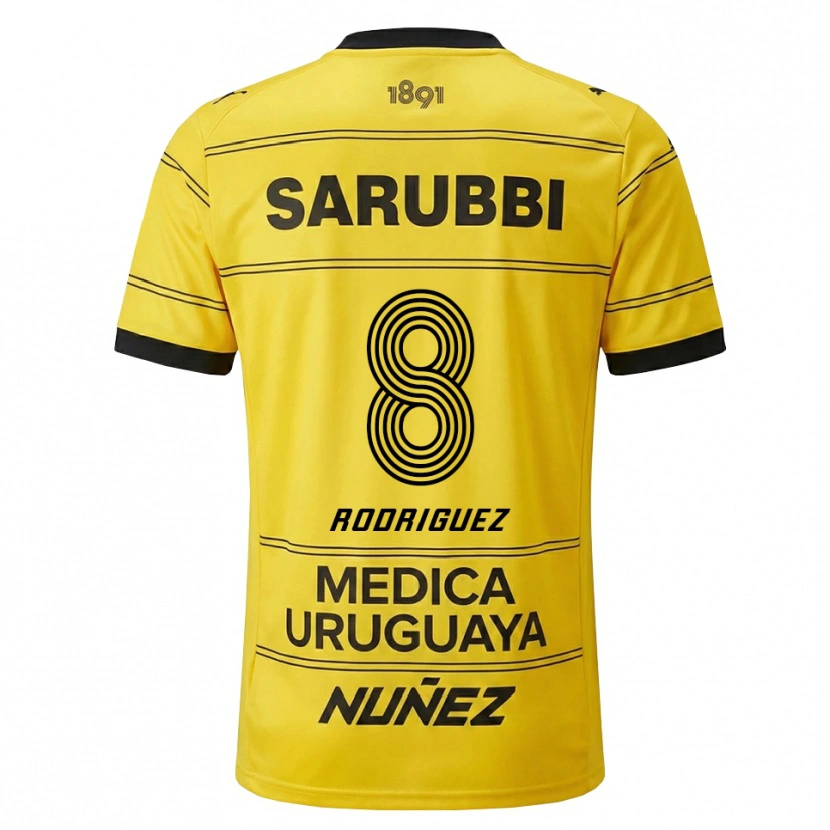 Danxen Uomo Maglia Sebastián Rodríguez #8 Giallo Nero Kit Gara Away 2026/27 Maglietta