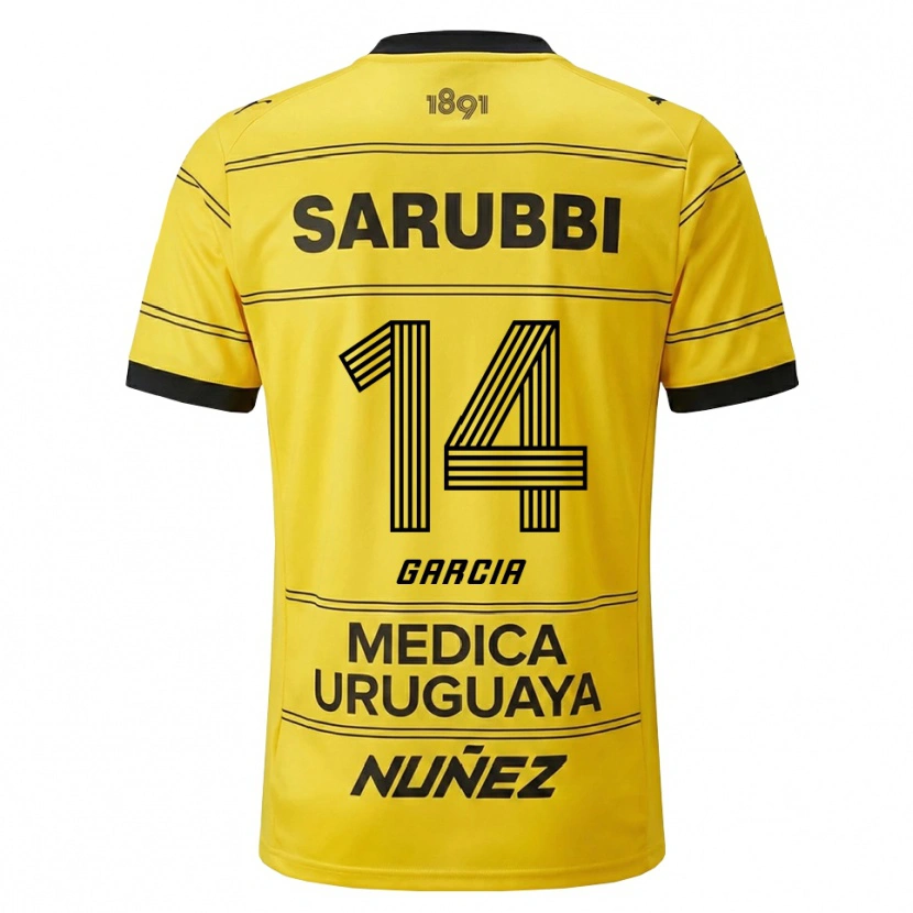 Danxen Uomo Maglia Damián García #14 Giallo Nero Kit Gara Away 2026/27 Maglietta