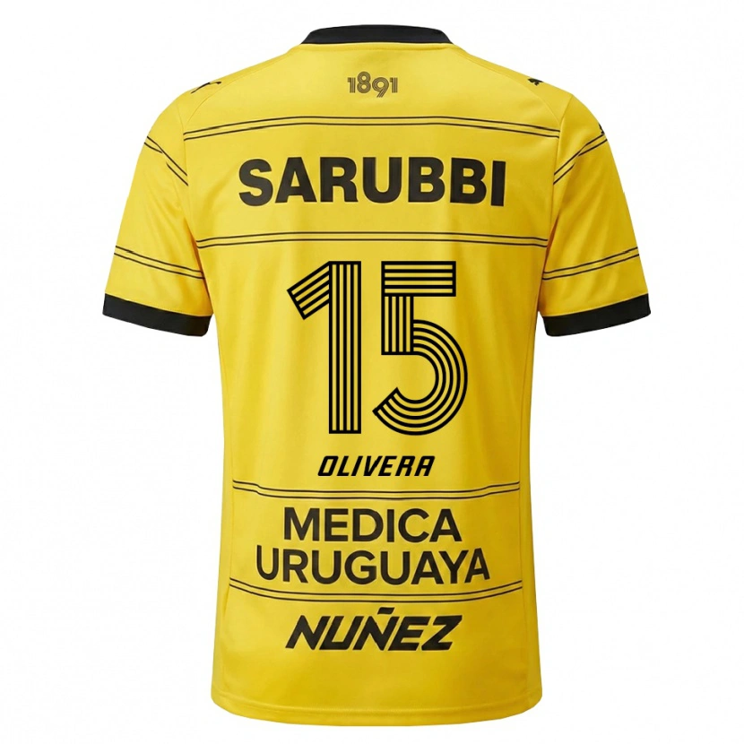 Danxen Uomo Maglia Maximiliano Olivera #15 Giallo Nero Kit Gara Away 2026/27 Maglietta