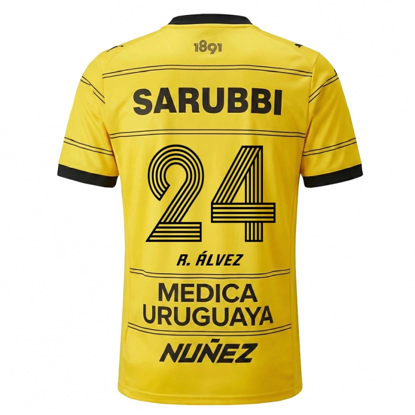 Danxen Uomo Maglia Rodrigo Álvez #24 Giallo Nero Kit Gara Away 2026/27 Maglietta