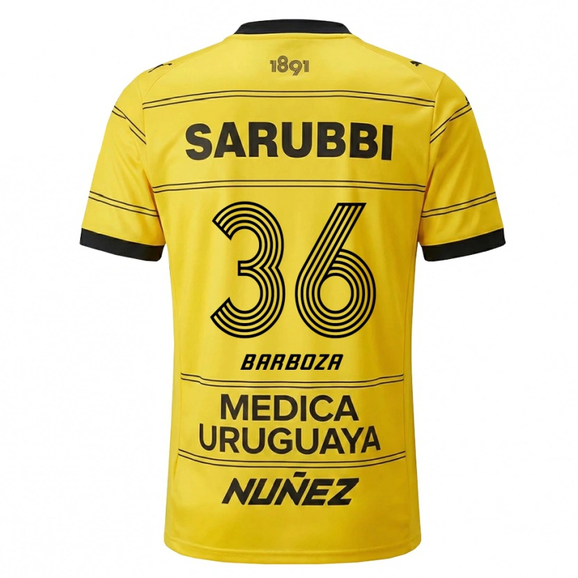 Danxen Uomo Maglia Brian Barboza #36 Giallo Nero Kit Gara Away 2026/27 Maglietta
