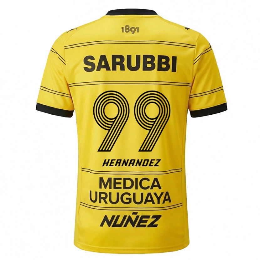 Danxen Uomo Maglia Abel Hernández #99 Giallo Nero Kit Gara Away 2026/27 Maglietta
