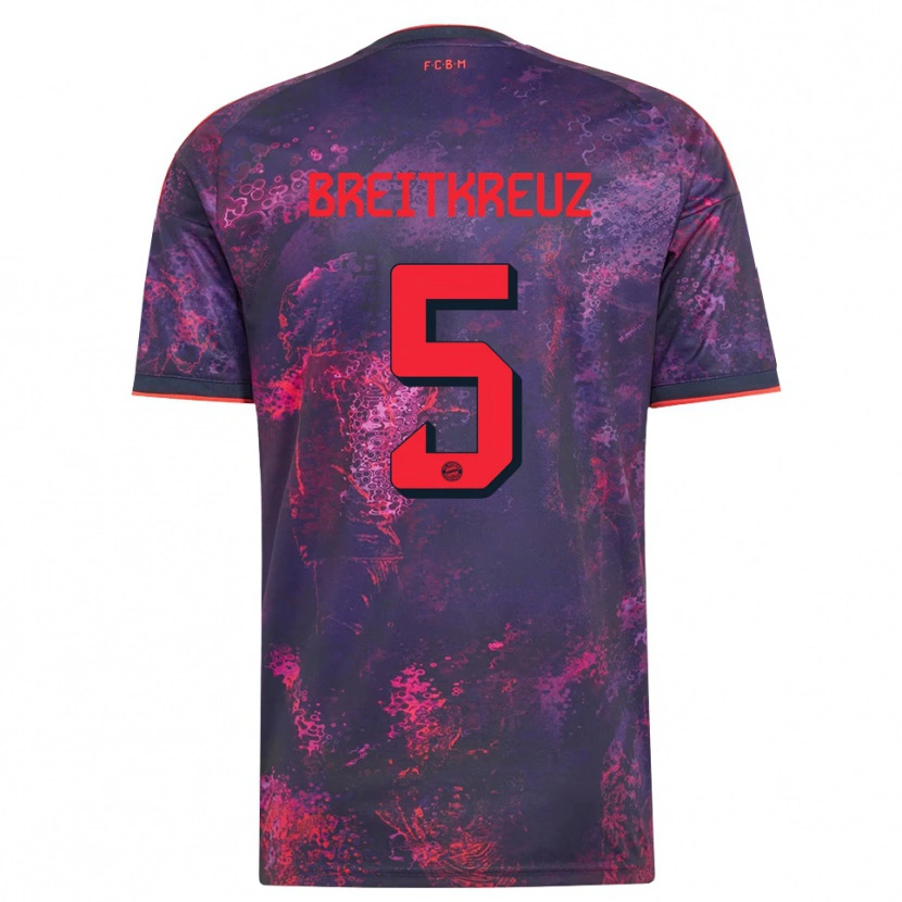 Danxen Uomo Maglia Steve Breitkreuz #5 Viola Rosso Kit Gara Third 2026/27 Maglietta