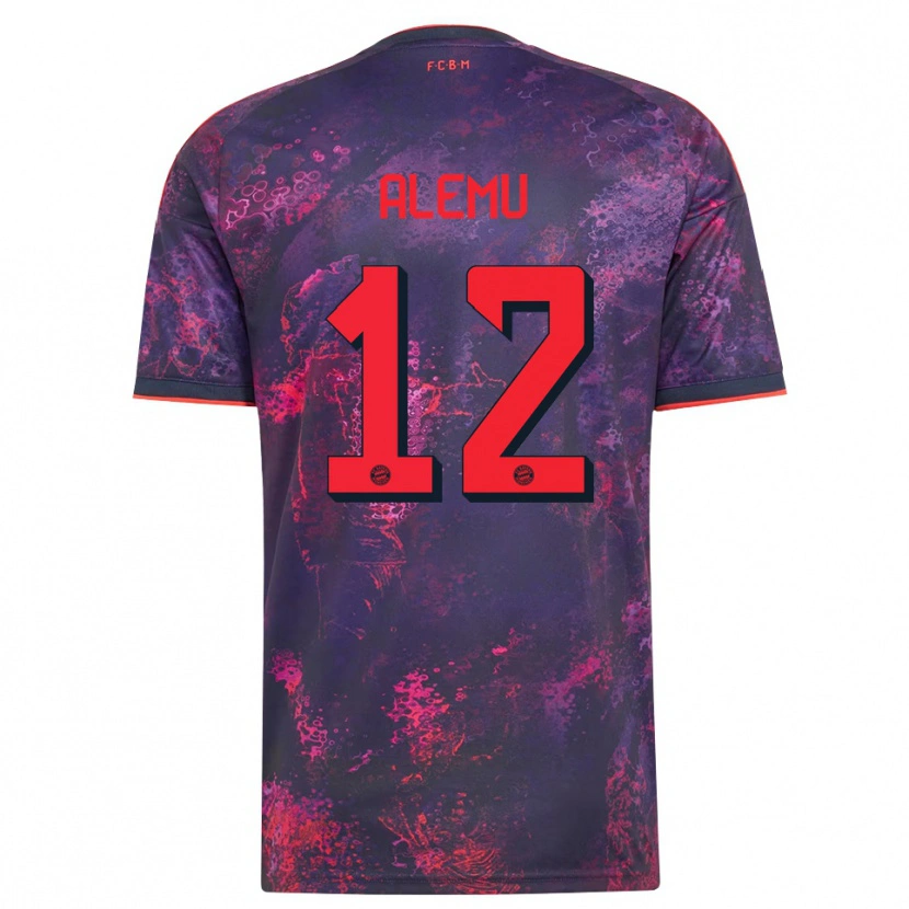 Danxen Uomo Maglia Liul Alemu #12 Viola Rosso Kit Gara Third 2026/27 Maglietta