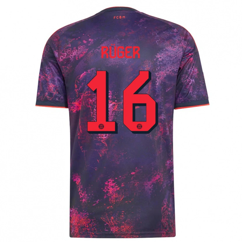 Danxen Uomo Maglia Kurt Rüger #16 Viola Rosso Kit Gara Third 2026/27 Maglietta